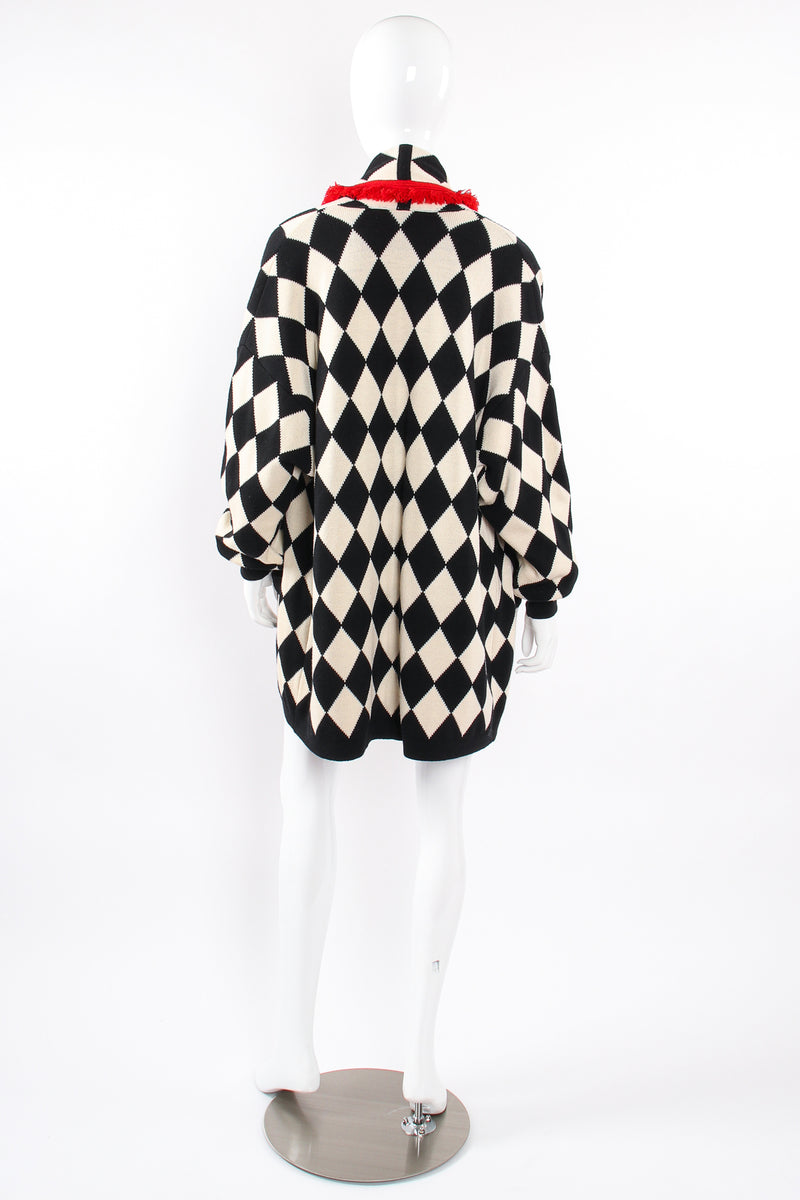 Vintage Escada Harlequin Knit Blanket Sweater on Mannequin back at Recess Los Angeles