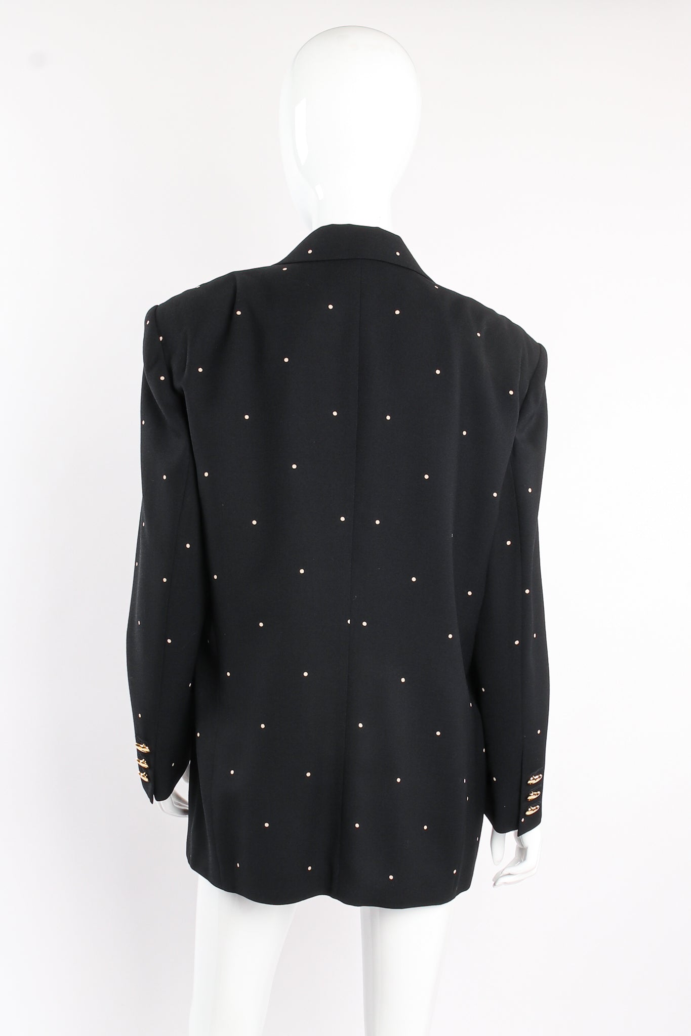 Vintage Escada Mini Dot Jacket Suit on mannequin back at Recess Los Angeles