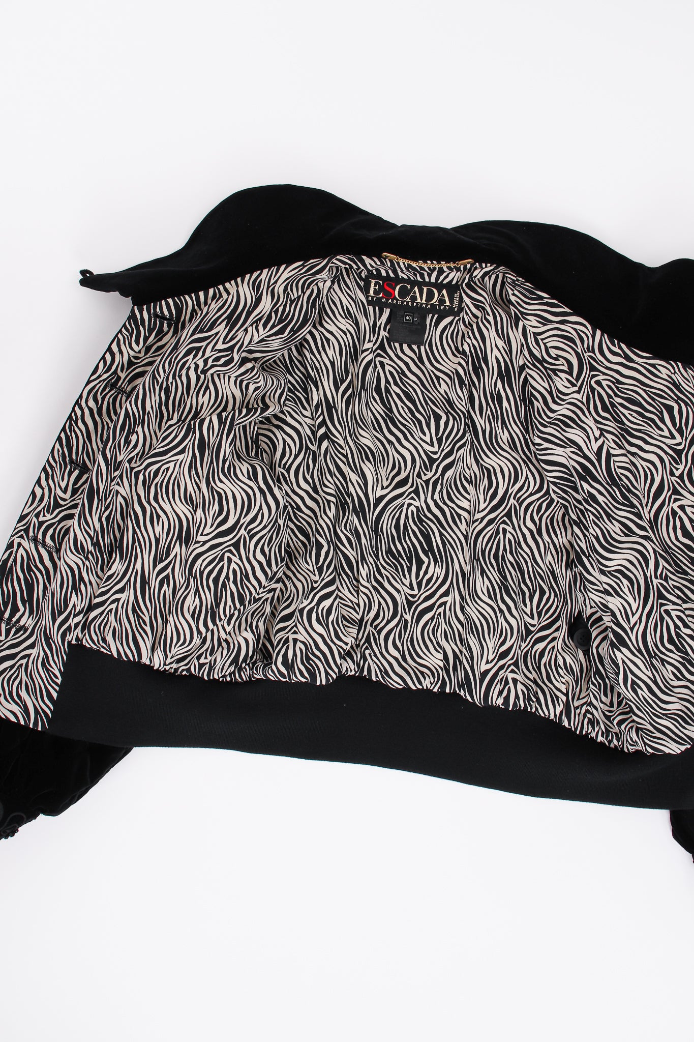 Vintage Escada Quilted Velvet Embellished Bomber lining at Recess Los Angeles