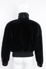 Vintage Escada Quilted Velvet Embellished Bomber on Mannequin back at Recess Los Angeles