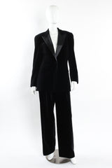 Vintage Escada by Margaretha Ley Velvet Blazer & Pant Suit Set mannequin front @ Recess LA