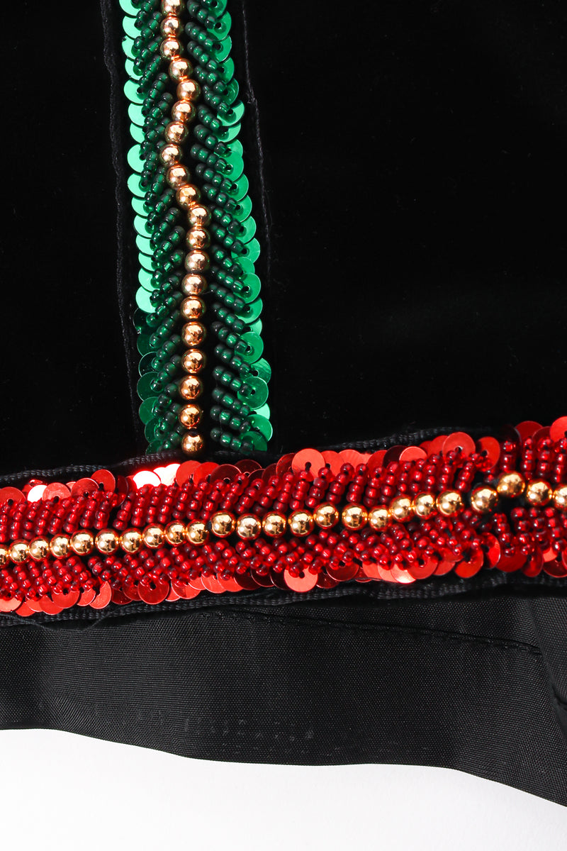 Vintage Escada Embellished Velvet Strapless Sheath Dress detail at Recess Los Angeles