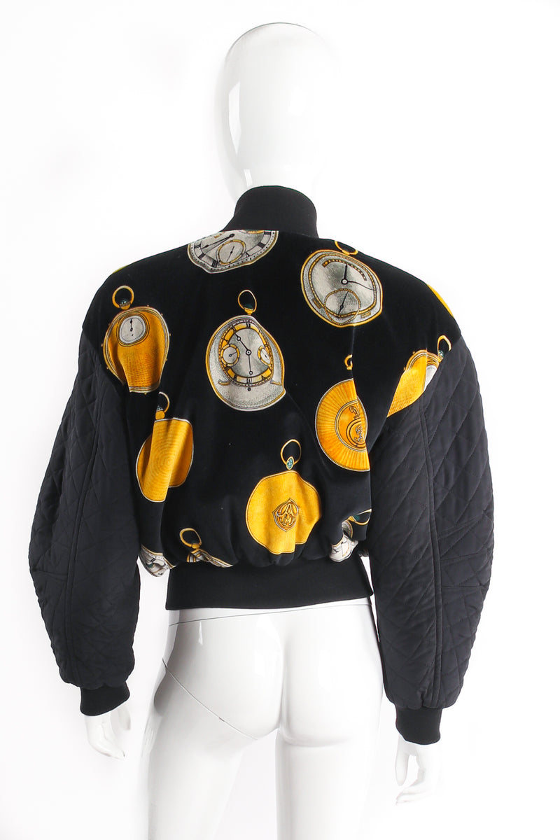 Vintage Escada Pocket Watch Velvet Bomber Jacket on Mannequin Back at Recess LA