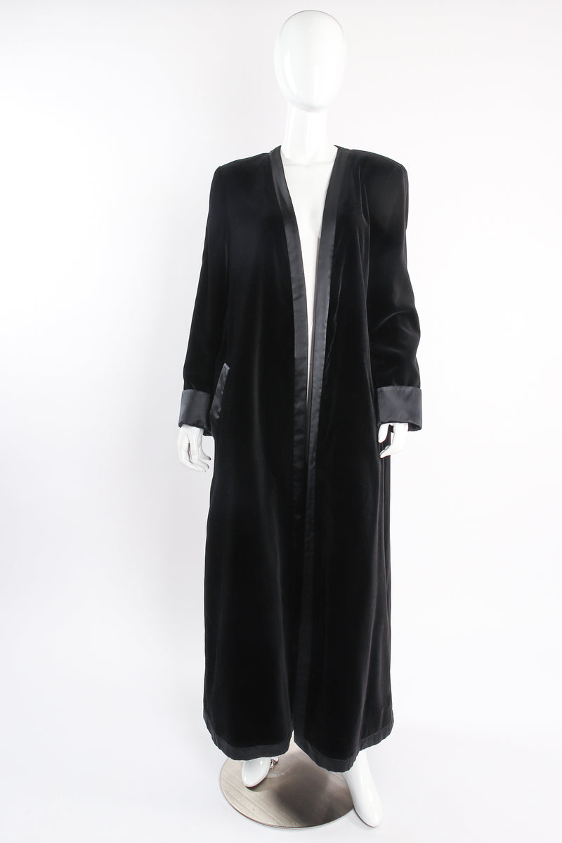 Vintage Escada Velvet Opera Duster Coat on mannequin front at Recess Los Angeles