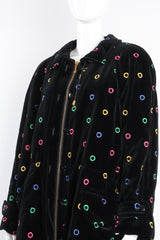 Vintage Escada Quilted Velvet Rainbow Ring Parka on mannequin crop at Recess Los Angeles