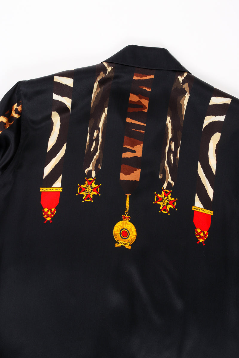 Vintage Escada Animal Ribbon Medals of Valor Shirt back print at Recess Los Angeles