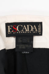 Vintage Escada High Waist Wide Leg Tuxedo Stripe Pant label at Recess LA