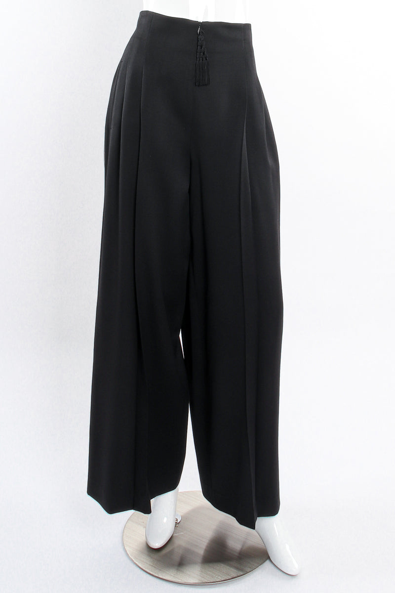 Vintage Escada High Waist Wide Leg Tuxedo Stripe Pant on Mannequin front at Recess LA