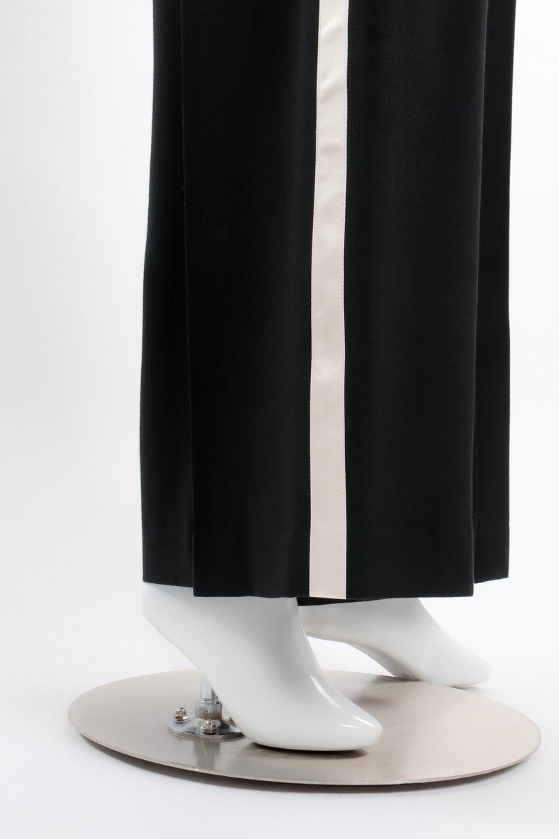 Vintage Escada High Waist Wide Leg Tuxedo Stripe Pant on Mannequin leg opening at Recess LA