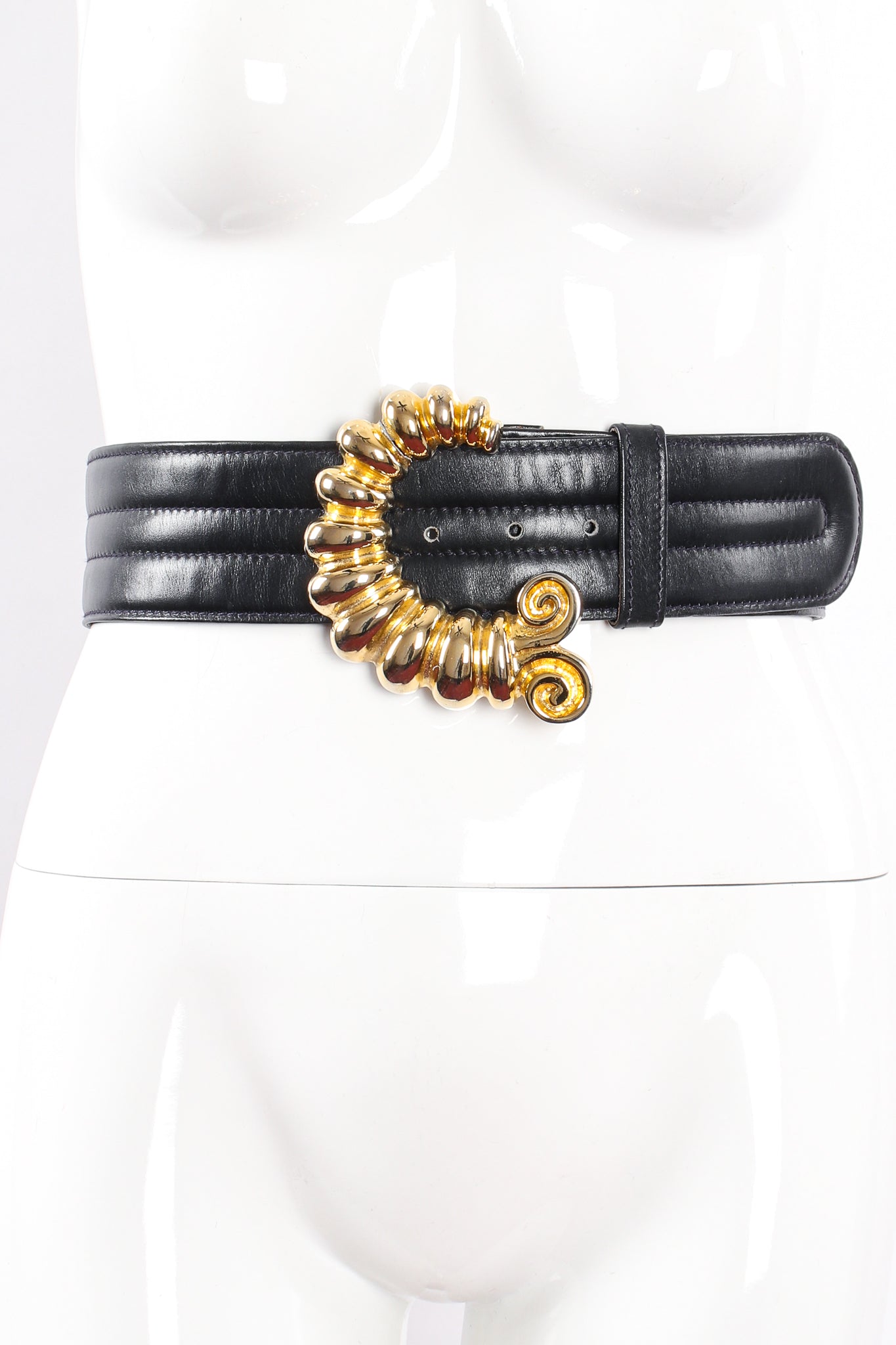 Vintage Escada Golden Caterpillar Belt on Mannequin at Recess Los Angeles