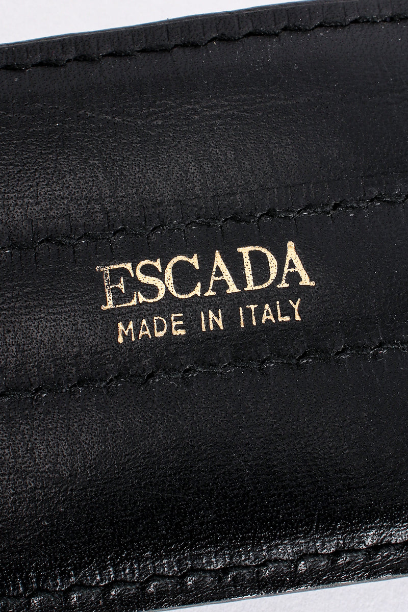 Vintage Escada Golden Caterpillar Belt signature stamp at Recess Los Angeles