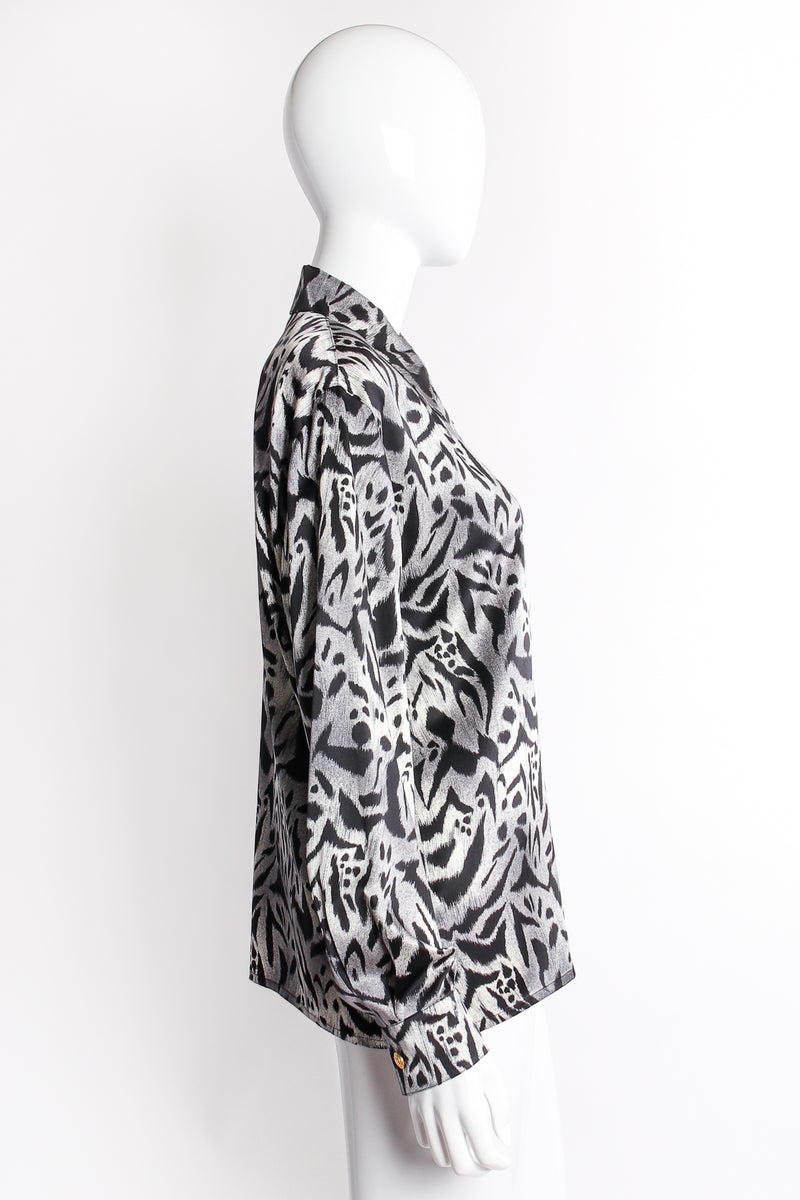 Vintage Escada Sleepy Hollow Abstract Animal Print Shirt on mannequin side @ Recess Los Angeles