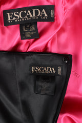 Vintage Escada Colorblock Satin Halter Ball Gown & Jacket labels at Recess Los Angeles