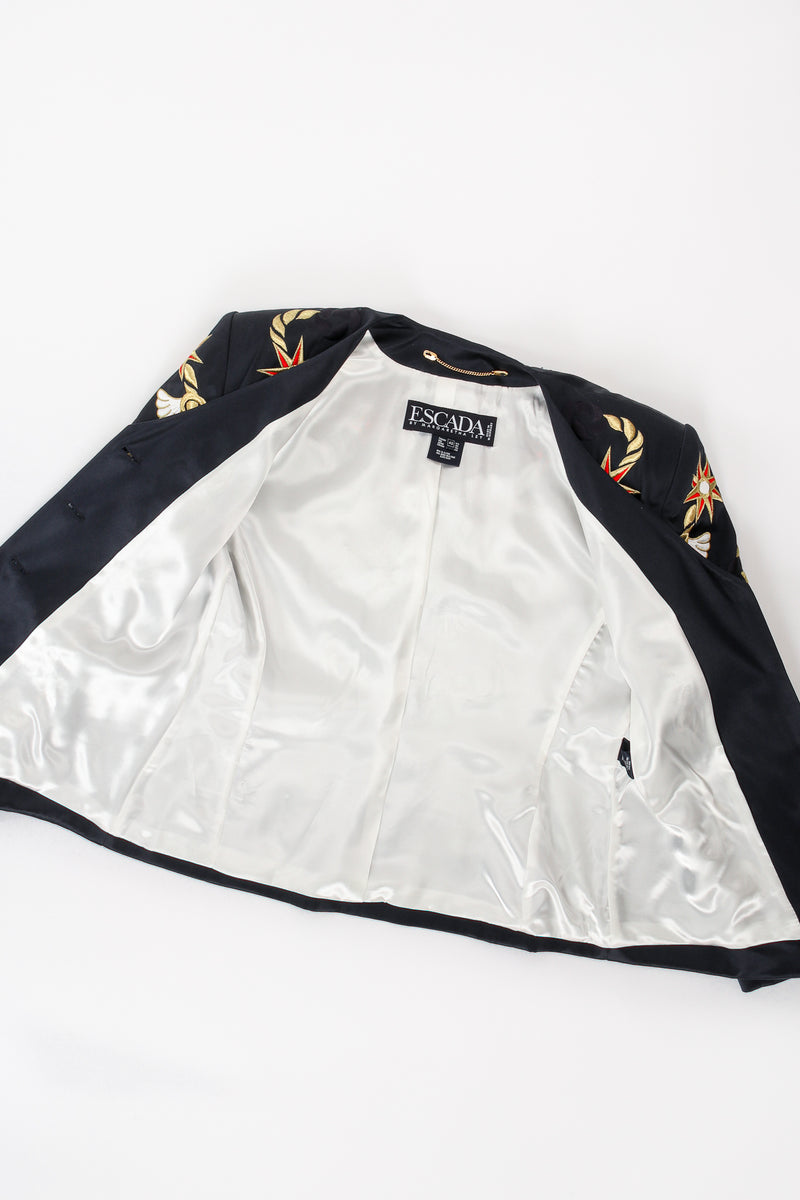 Vintage Escada Nautical Embroidered Anchor Jacket flat lining at Recess Los Angeles