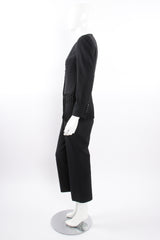 Vintage Escada Macrame Fringe Jacket & Pant Suit on Mannequin side at Recess Los Angeles