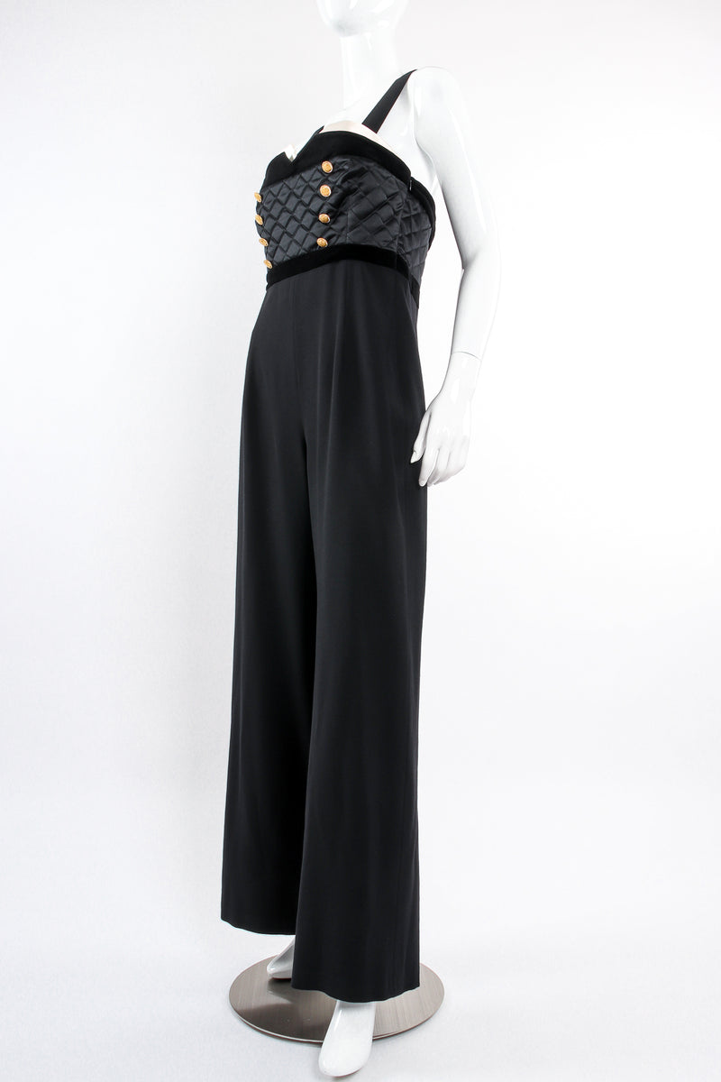 Vintage Escada Quilted Bodice Jumpsuit on Mannequin front angle at Recess LA