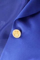 Vintage Escada Couture Royal Satin Boyfriend Jacket button at Recess Los Angeles