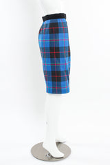 Vintage Escada Margaretha Ley 1980s Plaid Jacket & Skirt Set mannequin skir side @ Recess LA