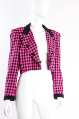 Vintage Escada Boxy Cropped Hot Check Jacket on mannequin crop at Recess Los Angeles