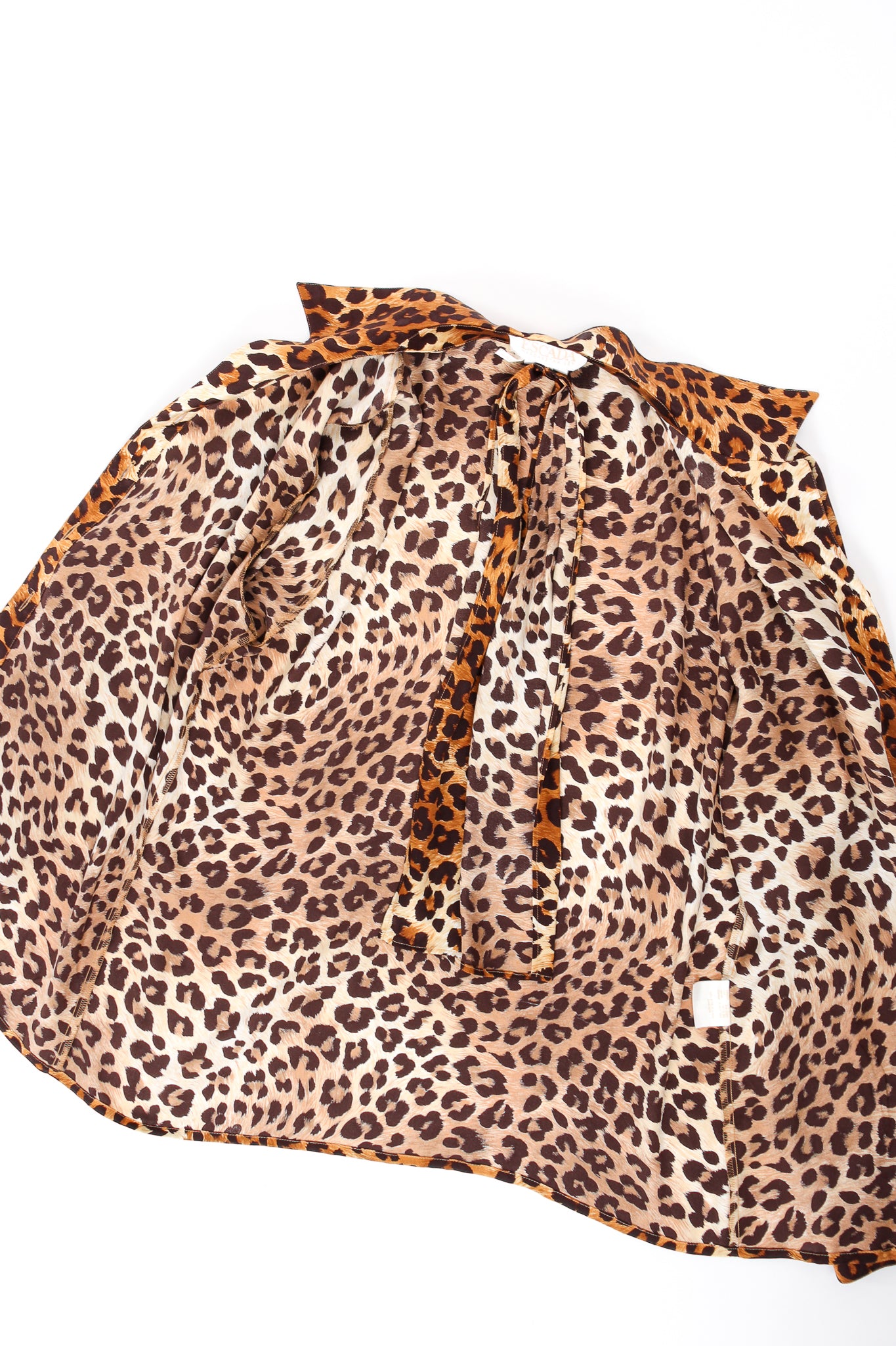 Vintage Escada Leopard Print Shirt & Scarf flat open at Recess Los Angeles