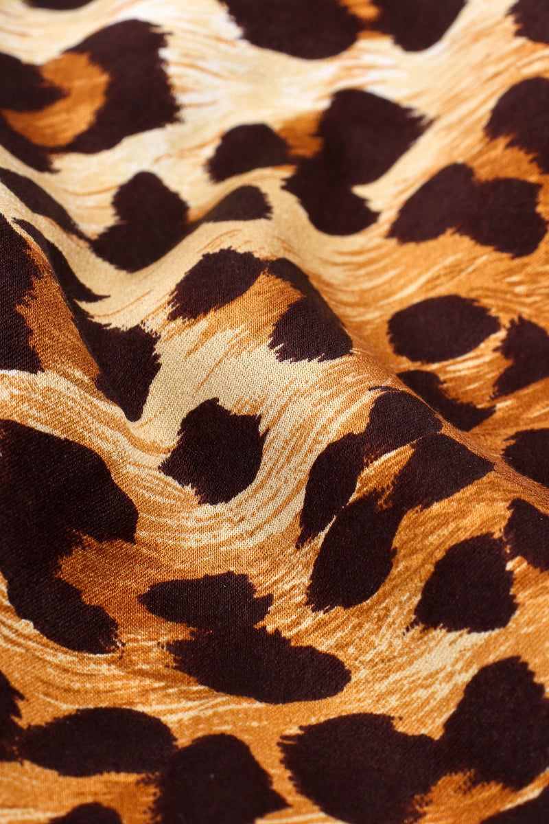 Vintage Escada Leopard Print Shirt & Scarf fabric detail at Recess Los Angeles