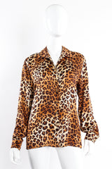 Vintage Escada Leopard Print Shirt & Scarf on Mannequin front at Recess Los Angeles