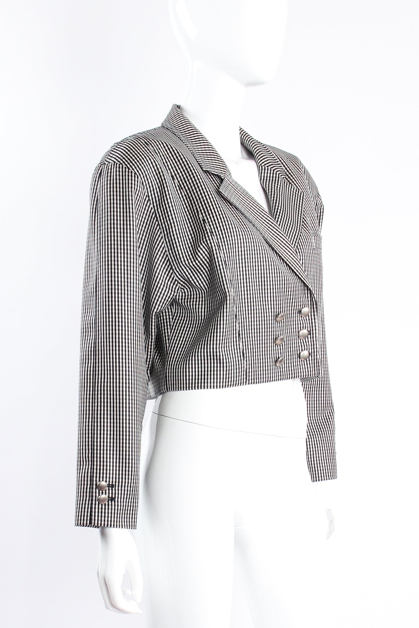 Micro Gingham Cropped Jacket