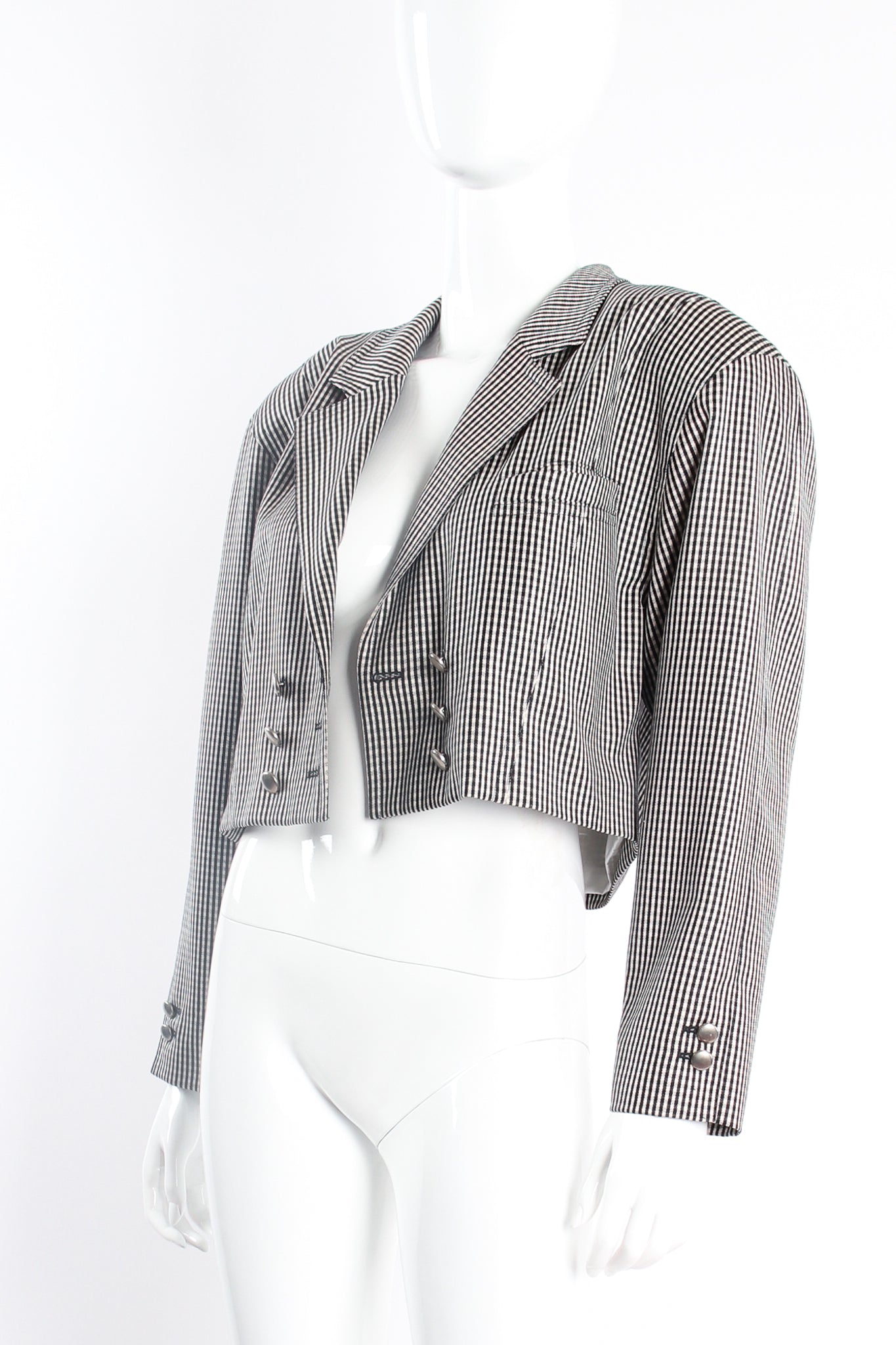 Micro Gingham Cropped Jacket