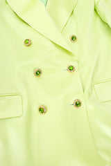 Vintage Escada Satin Double Breasted Skirt Suit front buttons at Recess Los Angeles