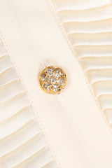 Vintage Escada Pleated Ruffle Tuxedo Blouse button detail at Recess Los Angeles