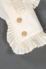 Vintage Escada Pleated Ruffle Tuxedo Blouse cuff at Recess Los Angeles