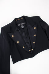 Vintage Escada Starry Cropped Tuxedo Jacket flat at Recess Los Angeles