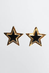 Vintage Escada Enamel Star Plate Earrings front hang @ Recess Los Angeles