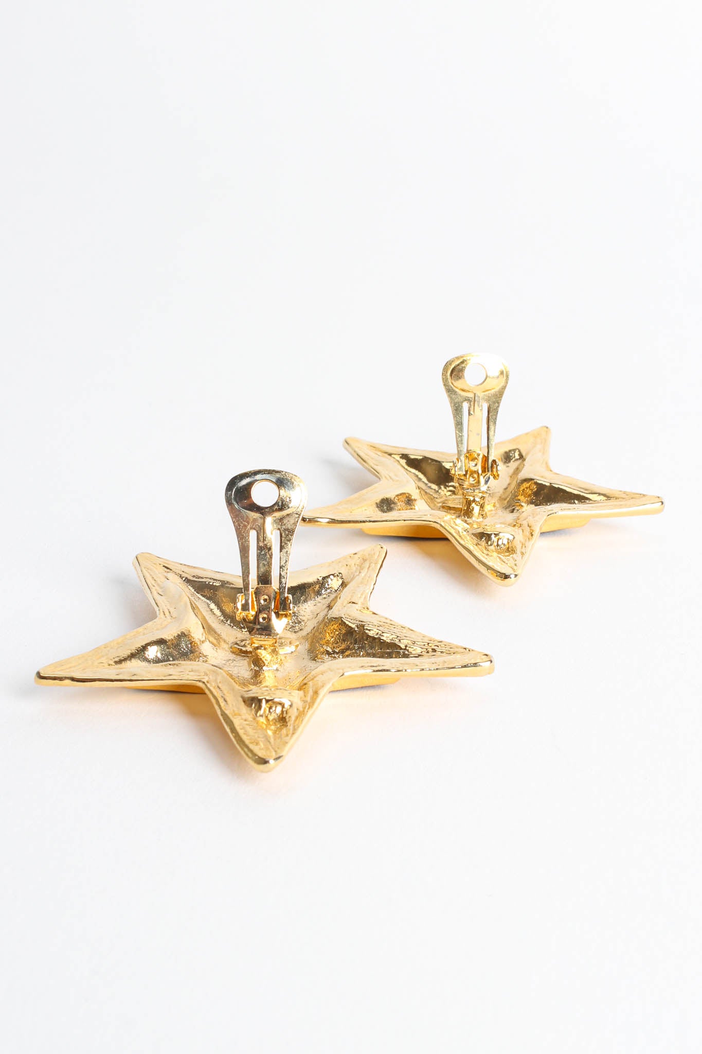 Vintage Escada Enamel Star Plate Earrings open back @ Recess Los Angeles