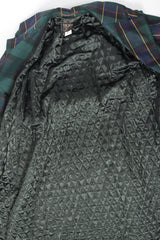 Vintage Escada Plaid Silk Taffeta Opera Trench Coat Duster lining at Recess Los Angeles