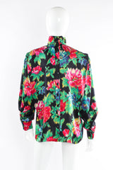 Vintage Escada Floral Ikat Silk Scarf Blouse on Mannequin back at Recess Los Angeles