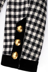 Vintage Escada Collarless Houndstooth Jacket sleeve cuff at Recess Los Angeles