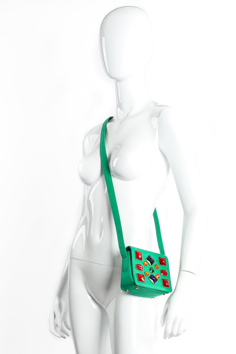 Vintage Escada Jeweled Flap Mini Bag on mannequin at Recess Los Angeles