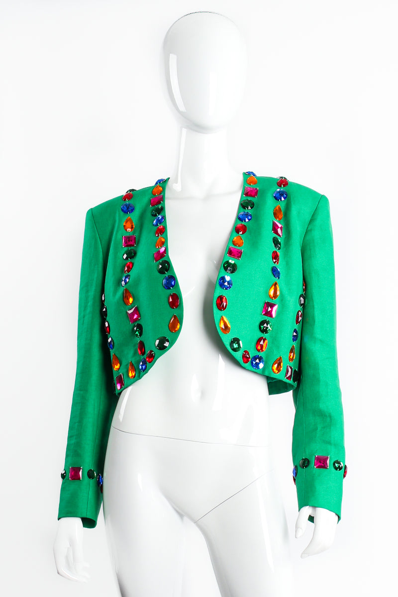 Vintage Escada Jeweled Bolero Jacket on mannequin front at Recess Los Angeles