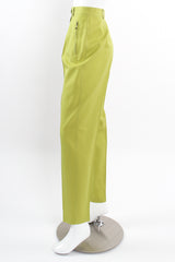 Vintage Escada Lime Tapered Pleat Pant on Mannequin side 2 at Recess Los Angeles