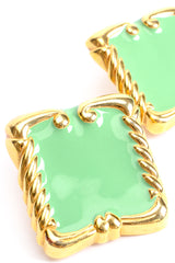 Vintage Escada Mint Enamel Baroque Frame Earrings at Recess Los Angeles