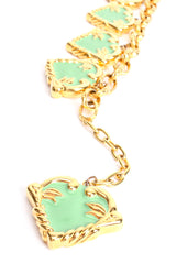 Vintage Escada Mint Enamel Hearts Charm Necklace at Recess Los Angeles