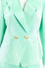 Vintage Escada Mint Moiré Jacket & Skirt Suit on Mannequin waist at Recess Los Angeles