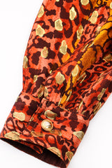 Vintage Escada Fiery Animal Print Brocade Shirt sleeve cuff at Recess Los Angeles