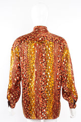 Vintage Escada Fiery Animal Print Brocade Shirt on mannequin back at Recess Los Angeles