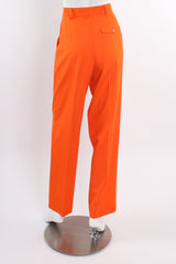 Vintage Escada Orange Double Pleated Pant on Mannequin back at Recess Los Angeles