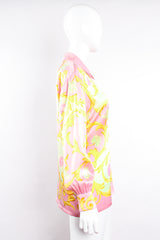 Vintage Escada Pastel Baroque Blossom Shirt on Mannequin side at Recess Los Angeles