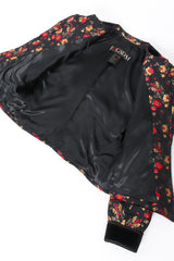 Vintage Escada Floral Plissé Brocade Jacket lining at Recess Los Angeles