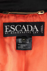 Vintage Escada by Margaretha Ley 80s Silk Rainbow Zebra Jacket tag/light stains on top liner @ Recess LA