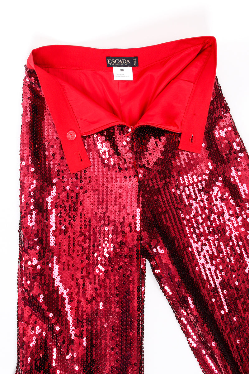 Vintage Escada Sequined Jacket & Pant Suit pant lining at Recess LA